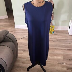 Elegant Blue Sleeveless Dress. NWT, size large